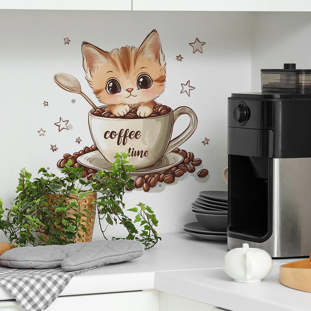 Adesivo Parede Xícara Gato Café - Image 5