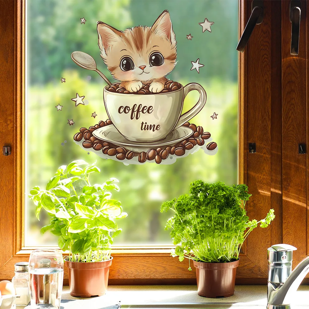 Adesivo Parede Xícara Gato Café - Image 6