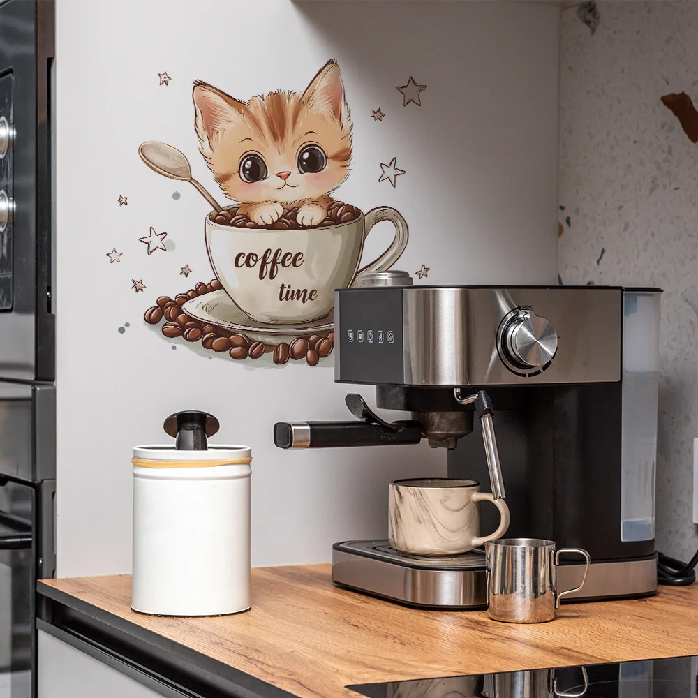 Adesivo Parede Xícara Gato Café - Image 3