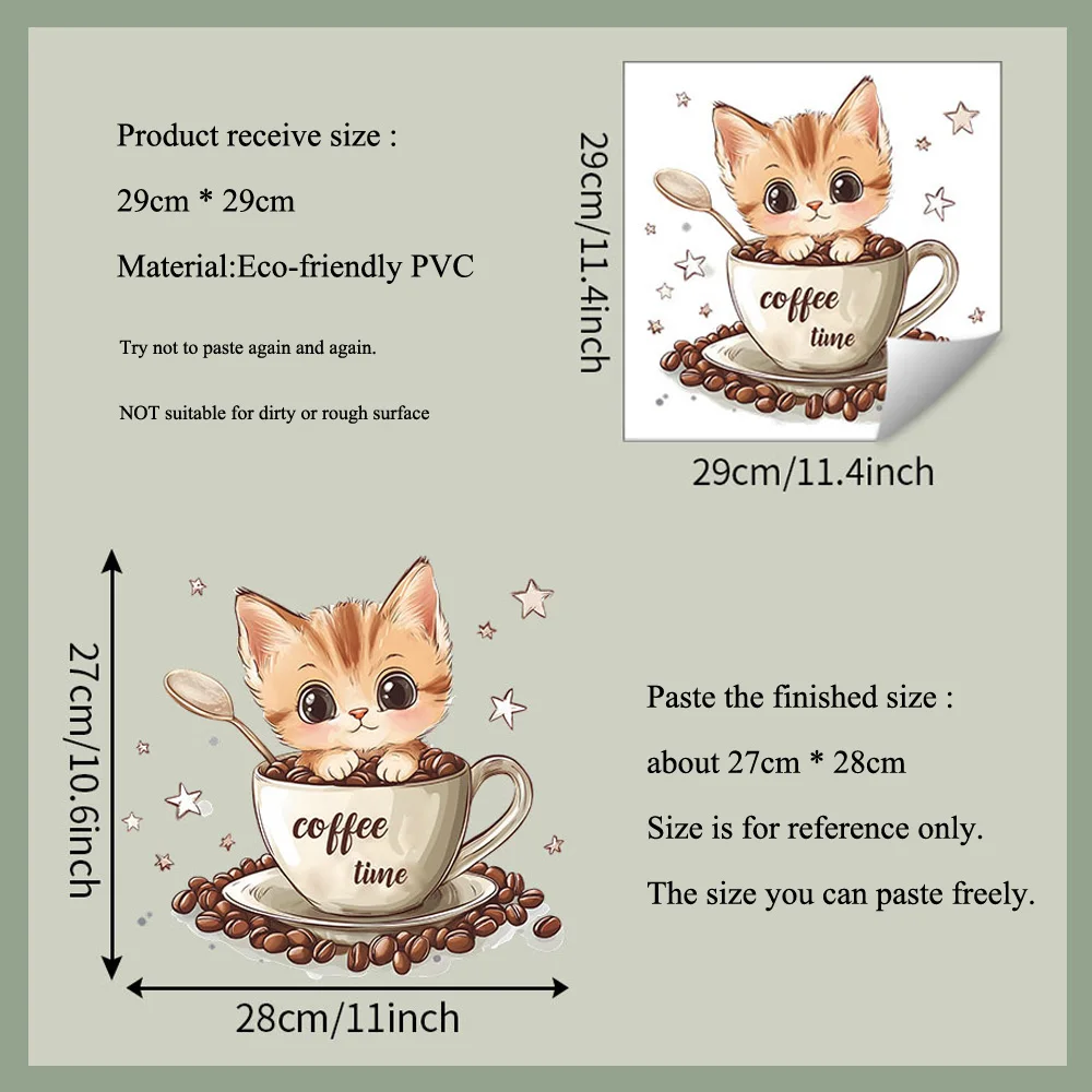 Adesivo Parede Xícara Gato Café - Image 2